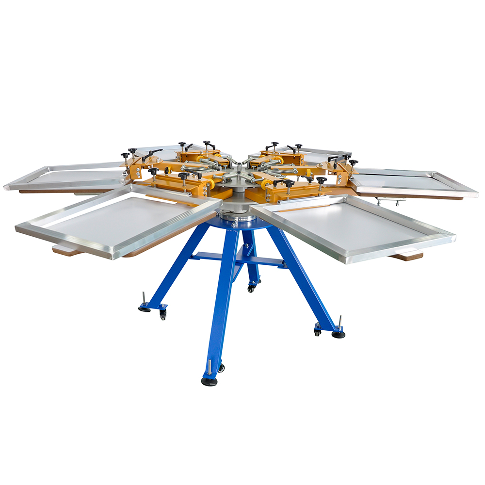  Manual Screen Printing Machine 6 Color 6 Station Double-rotary Frame