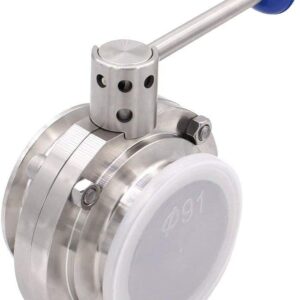 6 Sanitary Butterfly Valve with Pull Handle Stainless Steel 304 Tri Clamp Clover (6 Inch)