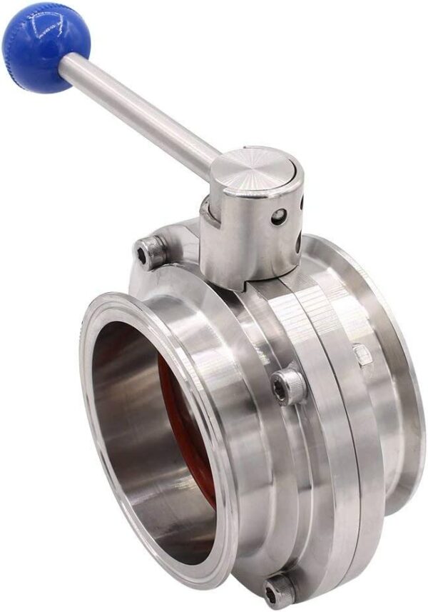 10 Sanitary Safety Valve Butterfly Valve with Pull Handle 304 Stainless Steel Tri Clamp (2.5" Tube OD)