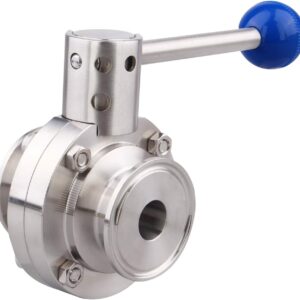 4 Sanitary Butterfly Valve with Pull Handle Stainless Steel 304 Tri Clamp Clover (3/4 Inch)