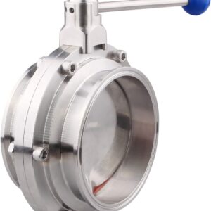 8 Medical Safety Valve Sanitary Butterfly Valve Stainless Steel 304 Tri Clamp with Pull Handle (3" Tube OD)