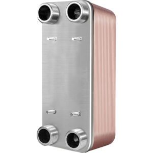  Plate Heat Exchanger, 5"x 12" 40 Plates Water To Water Heat Exchanger, Copper/SS316L Stainless Steel Brazed Plate Heat Exchanger For Floor Heating, Water Heating, Snow Melting