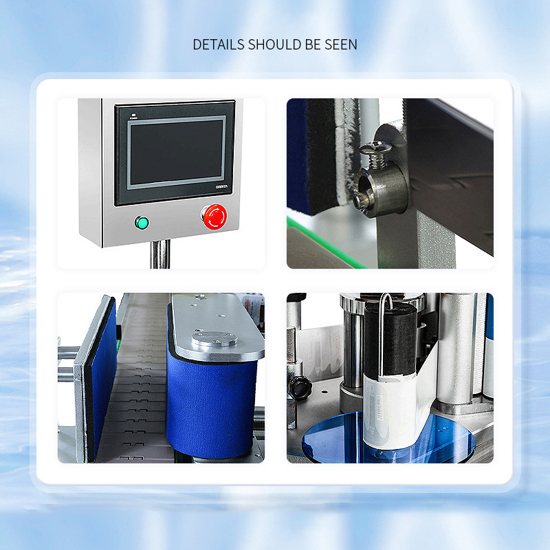  Universal automatic labeling machine for large and small bottles, automatic round bottle labeling machine, disinfectant alcohol disposable hand sanitizer labeling machine, vertical self-adhesive labeling machine