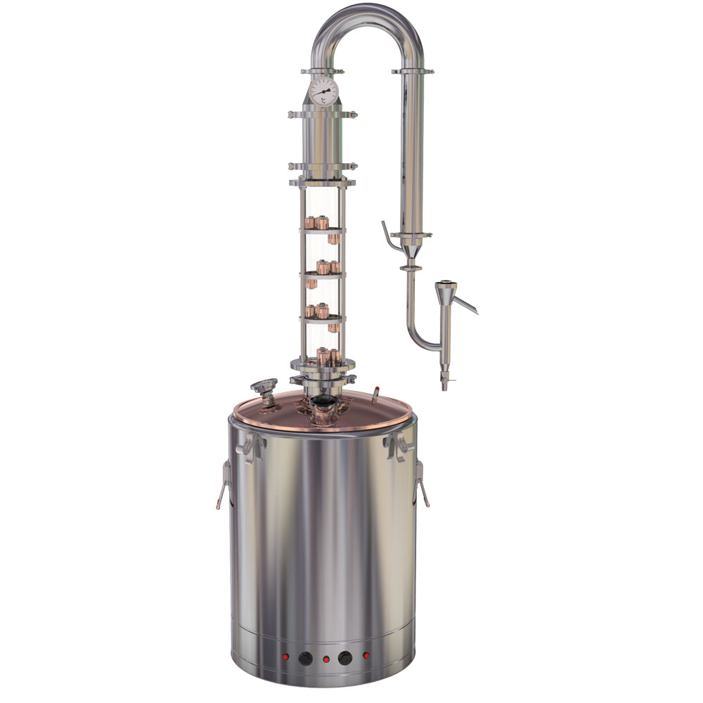 30L 8 Gallon Distilling Equipment Fermenter Copper Still with Heating Device Sight Glasses Wine Making Kit for DIY Whisky Wine Brandy Gin