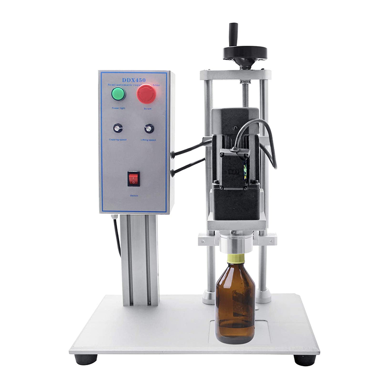  Desktop bottle cap automatic capping machine, round cap, spiral capping machine, bottle cap, electric capping tool, Cola soft drink capping device (capping diameter 10-50mm, 220V) semi-automatic high-speed threaded capping machine,spindle capping