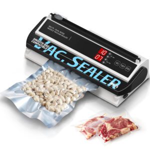  MS175 Vacuum Sealer Machine for Food Preservation,Nozzle Type,Compatible with Smooth Flat Bags or Mylar Bags,Extra-Wide Bar,Adjustable Vacuum and Sealing Time,Automatic and Manual Mode