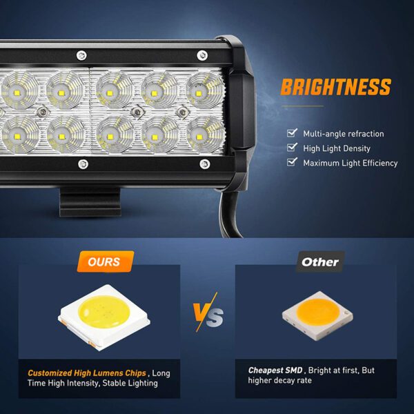  17 Inch 108W Flood Light Combination LED Work Light Bar for Truck/Car/ATV/SUV/4X4 Jeep Truck Driving Light