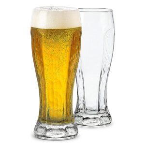  16OZ Beer Glasses Hexagon Shape Glasses 4PCS Crystal Craft