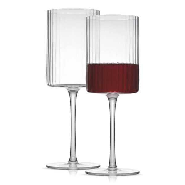  17.5oz Red Wine Glasses Fluted Long Stem Wine Glasses Unique