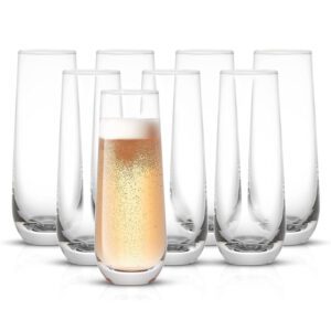  9.4oz Stemless Champagne Glass Cup 8pcs Crystal Glasses