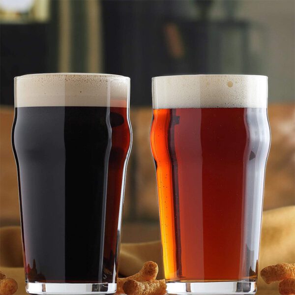 19 Oz Beer Glass Cup 6PCS Pilsner Pint Glasses Easy Stacking