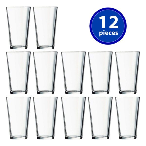  Set of 12 - Drinking Glasses 16 oz Water Glasses Glass Cups Cup Sets,Beer Glasses Tumblers Bar Glasses,Design for Home and Kitchen