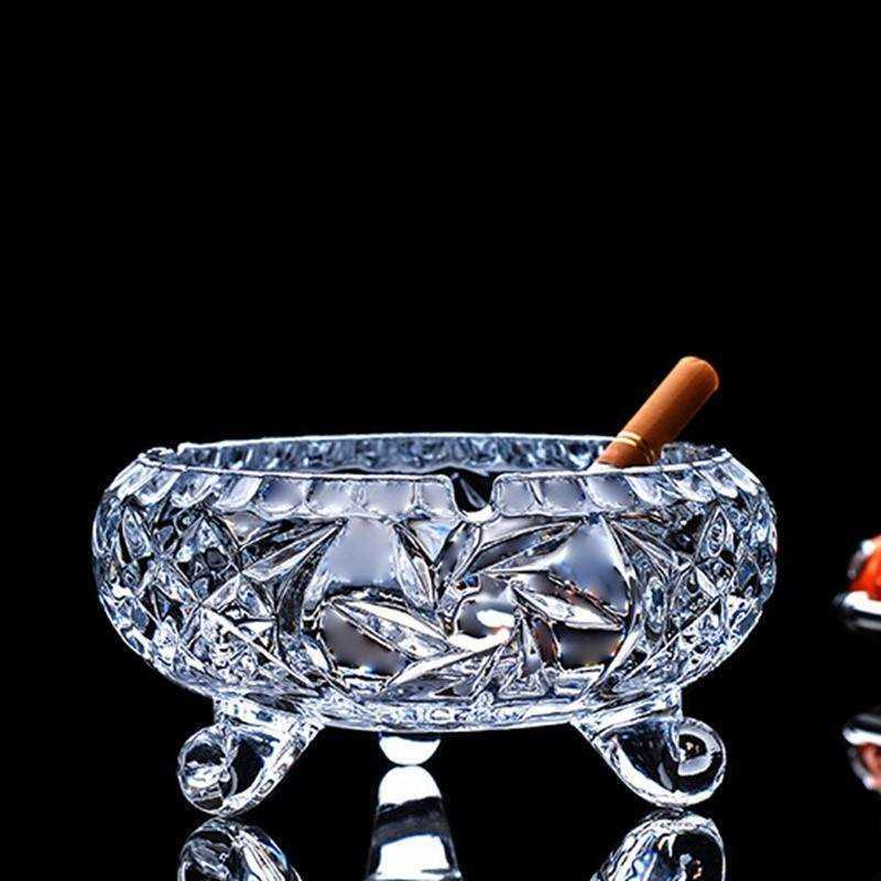  Cigar Ashtray,Outdoor Ash Tray Sets for Weed with 3 Leg Cool Ashtrays for Cigarettes Smokers, Glass Small Ashtray for Home Office Indoor Decoration (2 pcs)