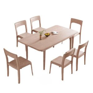  Dining table square table Nordic log style square dining chair combination Restaurant Furniture