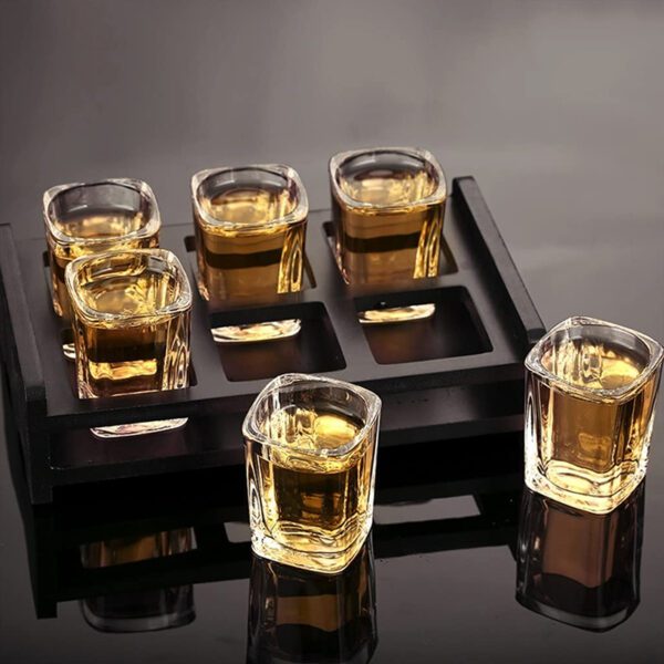  6pcs Transparent Glass ,Small Wine Glass, Spirit Glass Cup ,Set with Tray Best Gifts for Friends Birthday Wine Set