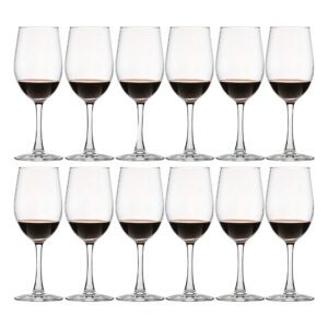  12 Ounce - Set of 12, Classic Durable Red/White Wine Glasses For Party goblet