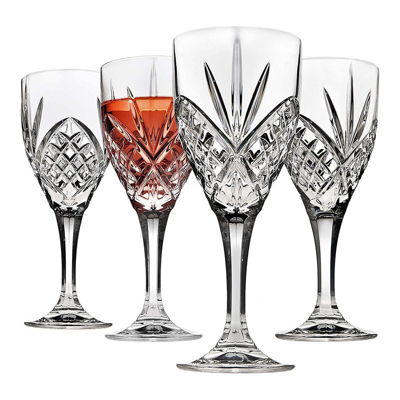  Wine Glasses, Stemmed Wine Glasses, Glass Cups with Stem, Red Wine Glasses, Crystal Drinking Glasses, Wine Glass - Set of 4