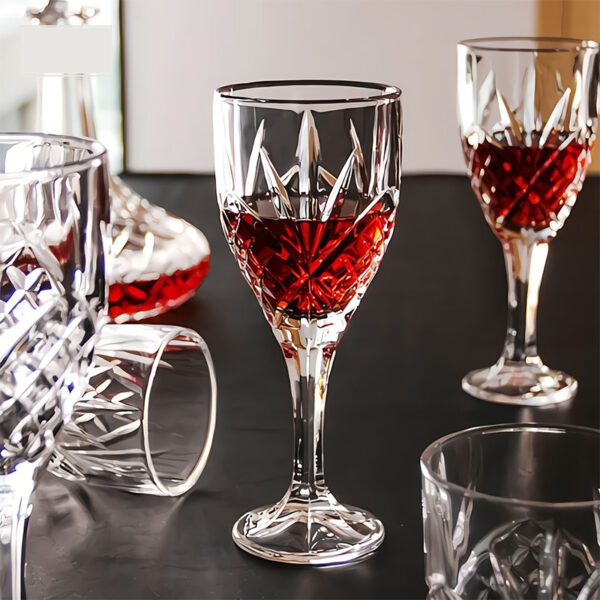  Wine Glasses, Stemmed Wine Glasses, Glass Cups with Stem, Red Wine Glasses, Crystal Drinking Glasses, Wine Glass - Set of 4