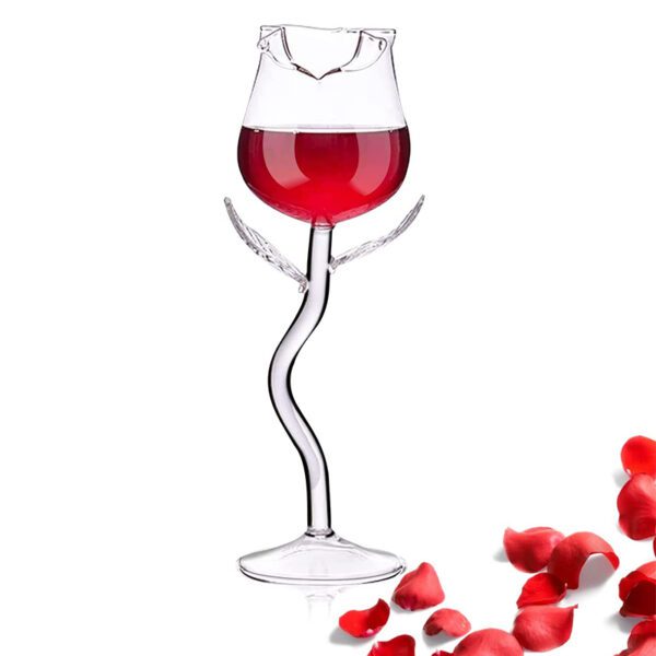  Red Wine Glass,Rose Flower Shape Wine Glass,Cocktail Wine Juice Goblet ,Fancy Red Wine Goblet,Wine Cocktail Glasses ,Wine Glass Party Set 2