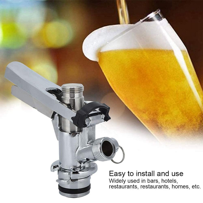  Keg Coupler, G5/8 U Type Stainless Steel Beer Keg Coupler Brewing Dispenser Accessory for Home Bar Restaurant