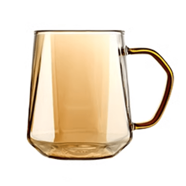 glass 300ML Tea Cup Amber Crystal Diamond Glass 6pcs