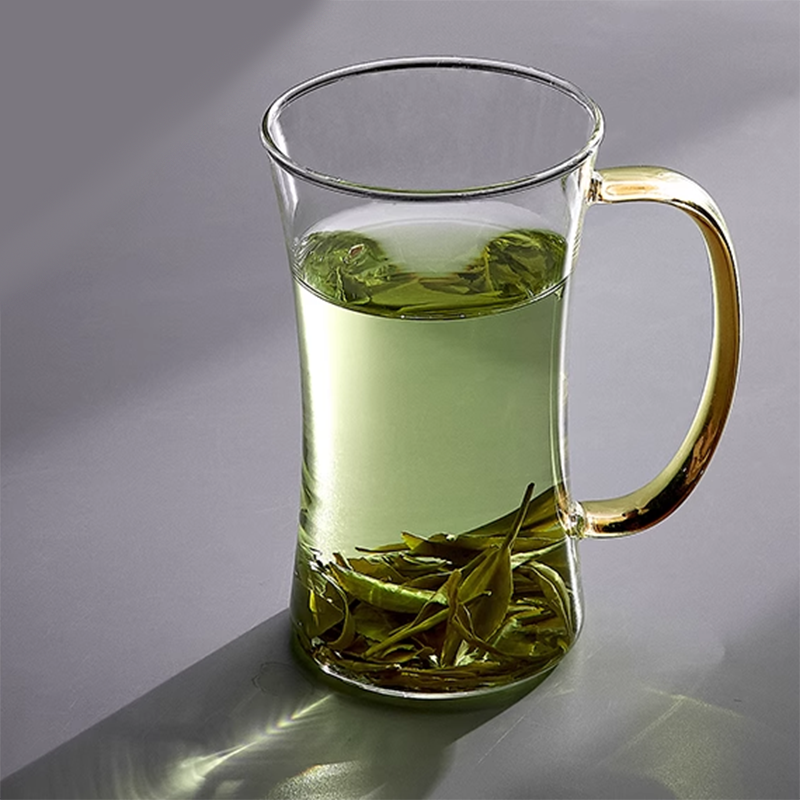 glass 360ml spring green tea glass mug large-capacity water cup