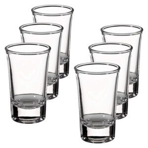  1.5oz Clear Shot Glasses 6pcs Small Liquor Spirit Glasses