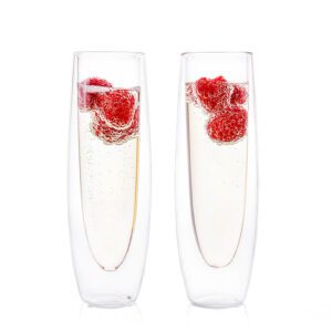  150ml Champagne Glass Cup High Temperature Resistant High Borosilicate Double Wall Glass Transparent Cup