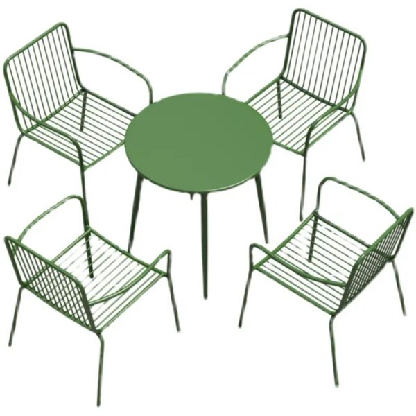  Metal Restaurant Furniture 5 Piece Outdoor Garden Restaurant Cast Iron Table And Chair Set