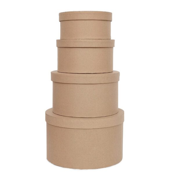  Round DIY Kraft Paper Box 140×140×75mm 100pcs Cylindrical