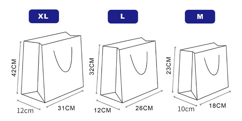  Hot Stamping Gift Bags Paper Tote Bags 300pcs Small Bags