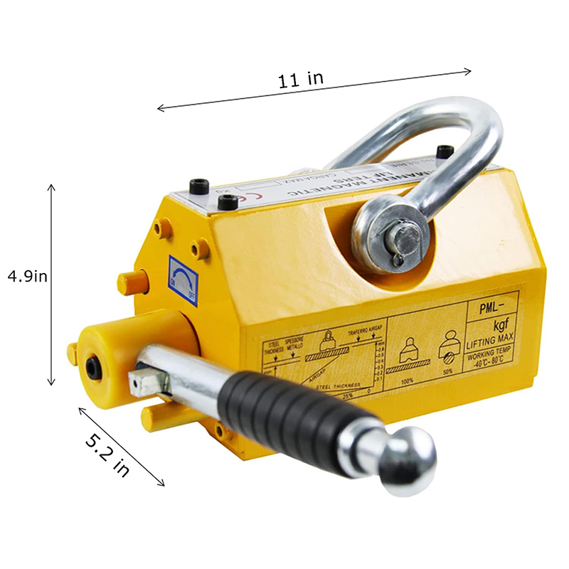 Magnetic Lifter 2200 Lbs 1000kg Lifting Capacity Steel Magnetic Lifter Magnet for Hoist Used in Shop Crane Lifting Plate Steel Board - Image 2
