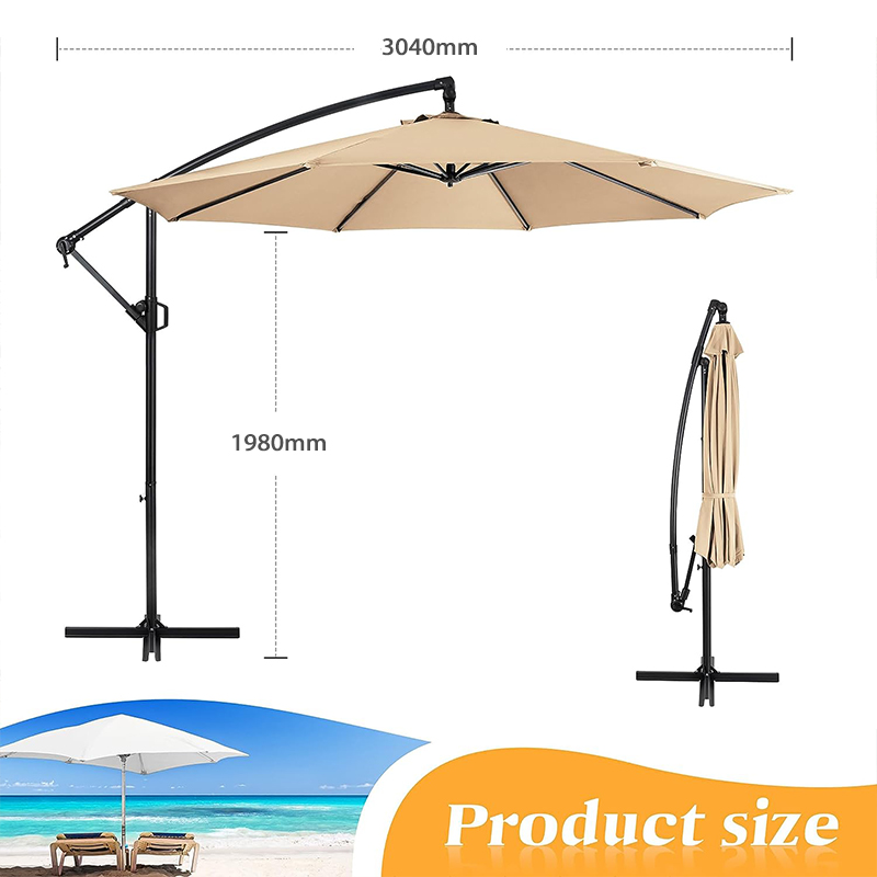  Hanging Offset Patio Umbrella 3048mm Outdoor Market