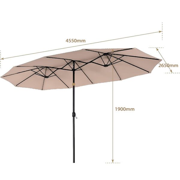  Patio Umbrella 4600mm×2650mm Outdoor Market Extra Large