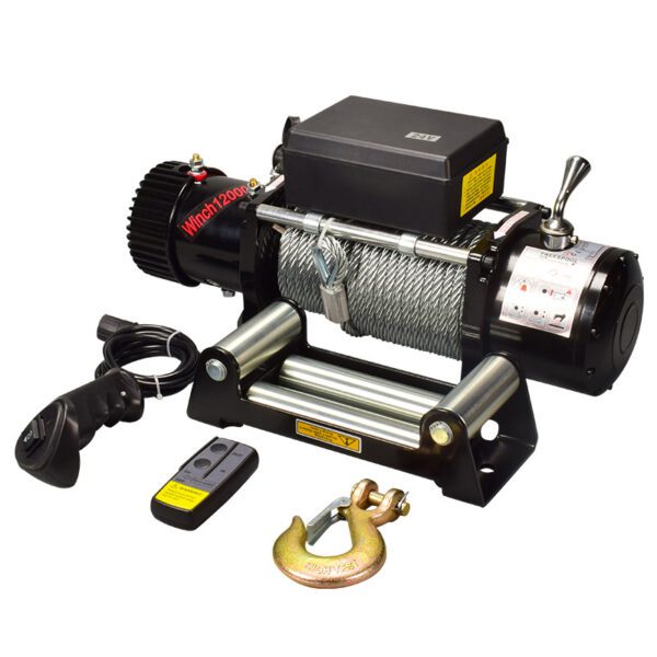  24V 3000LBS Electric Winch Wireless / Handle Remote Control