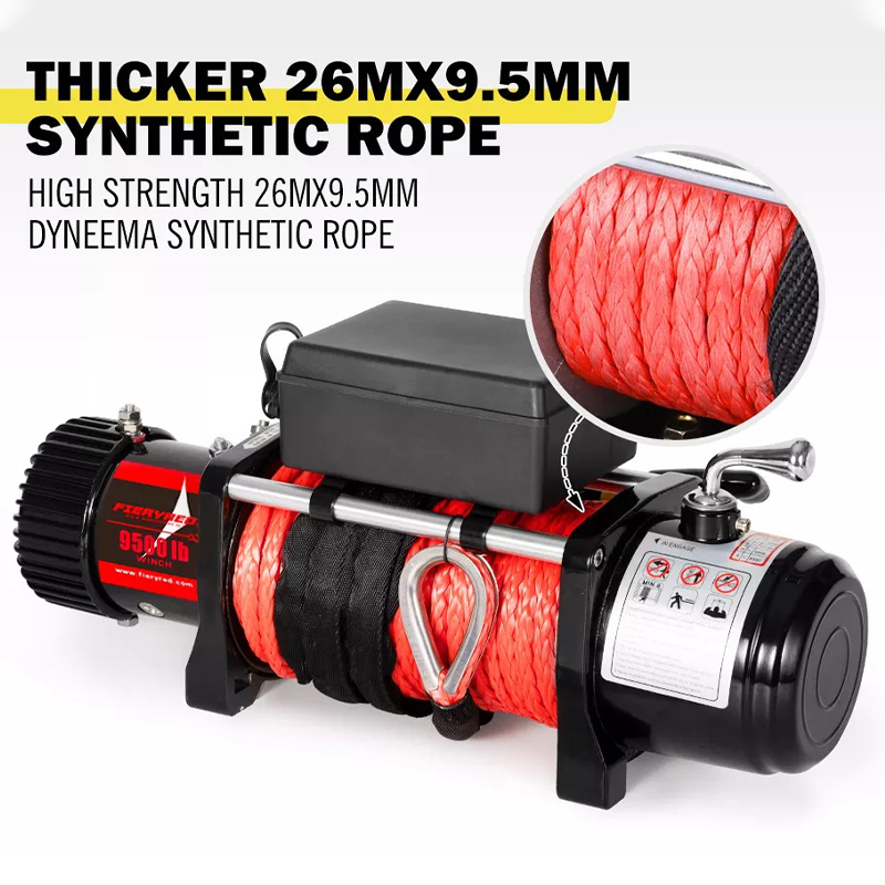  FIERYRED Electric Winches 9500LBS 12V Synthetic Rope