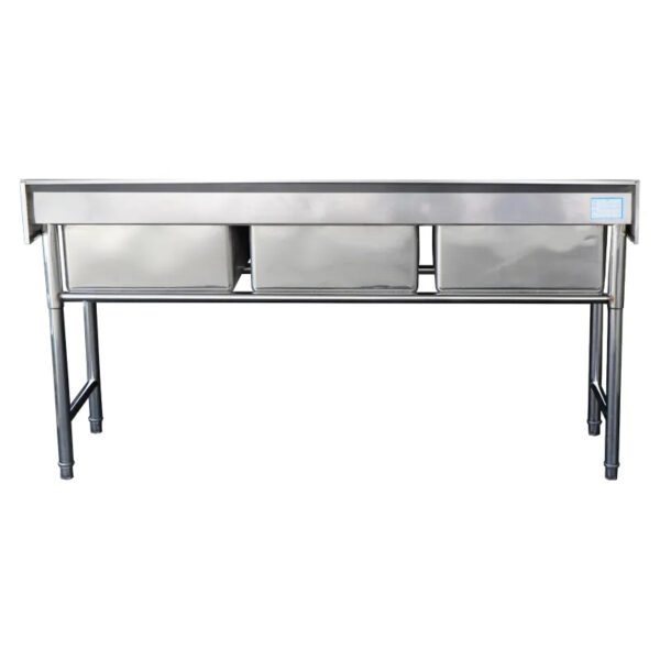  Commercial Sink Three Compartments Stainless Steel