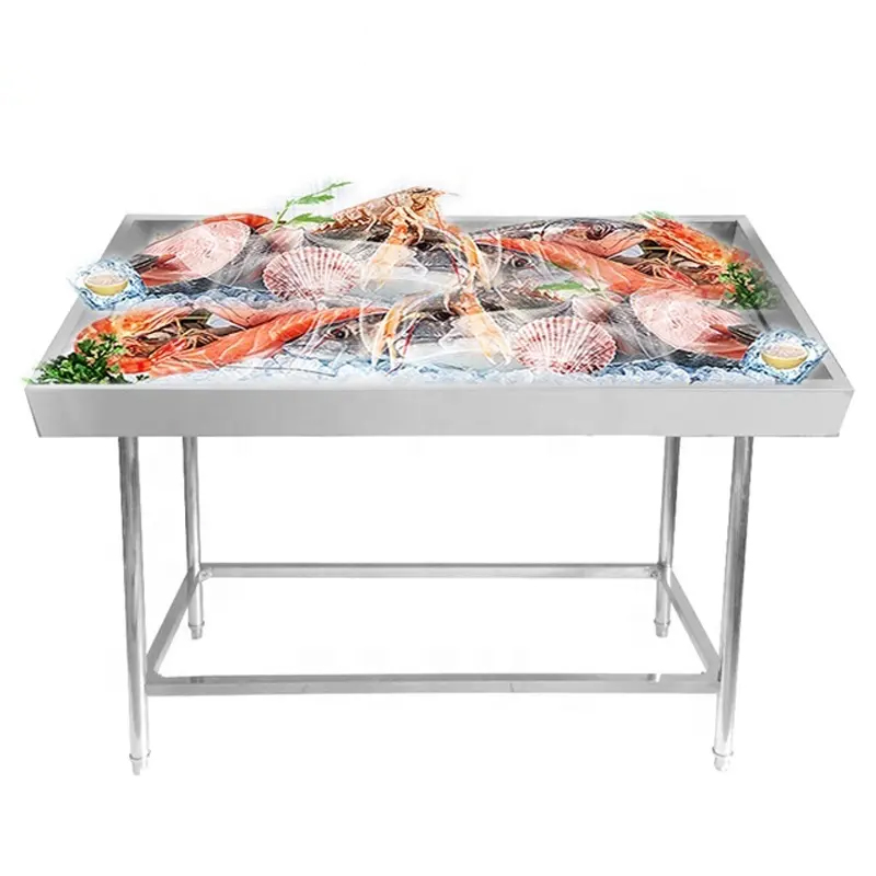  Sink Work Table Stainless Steel Seafood Fish Cleaning