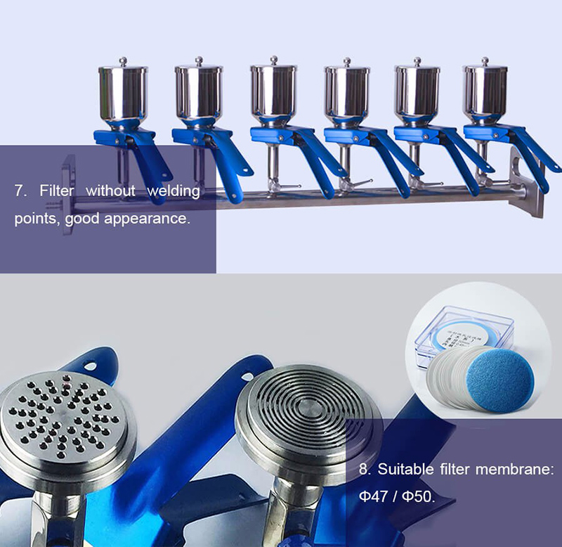  Laboratory Filter 3-Branch Glass Manifolds Filtration Equipment
