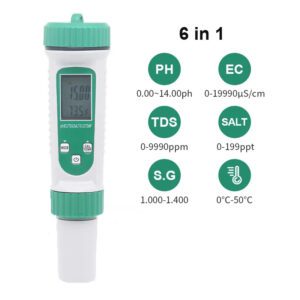  6In1 PH Meter High Precision Probe Water Quality Acidometer