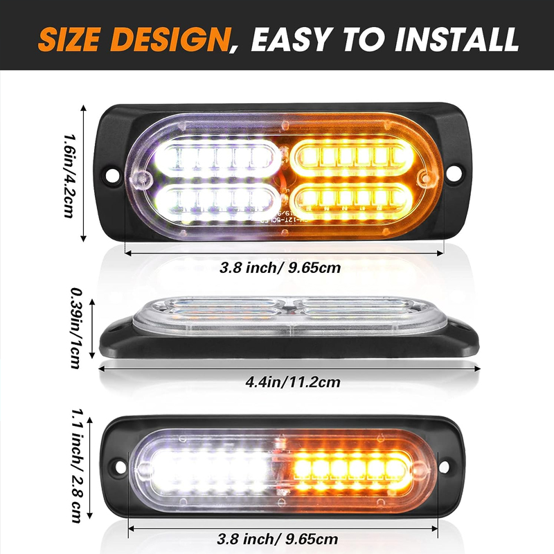  12 Pcs Emergency Strobe Light Kit Include 6 Pcs 24 LEDs