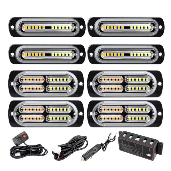  12 Pcs Emergency Strobe Light Kit Include 6 Pcs 24 LEDs