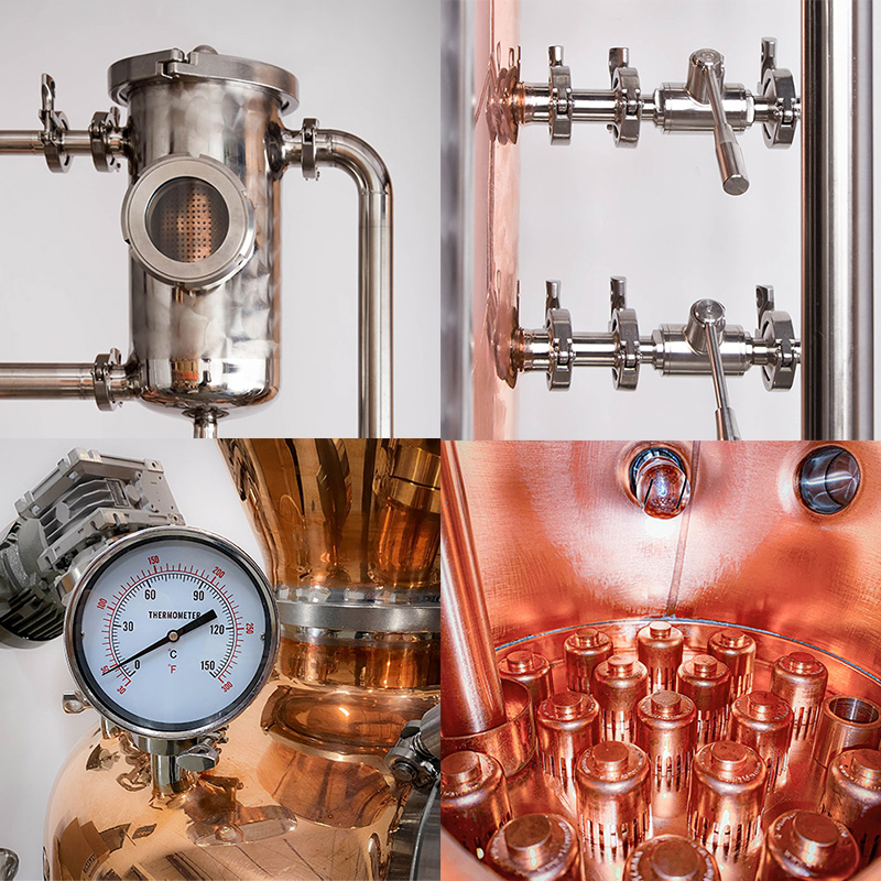  300L Copper Still Turnkey Batch Alcohol Distilling Systems