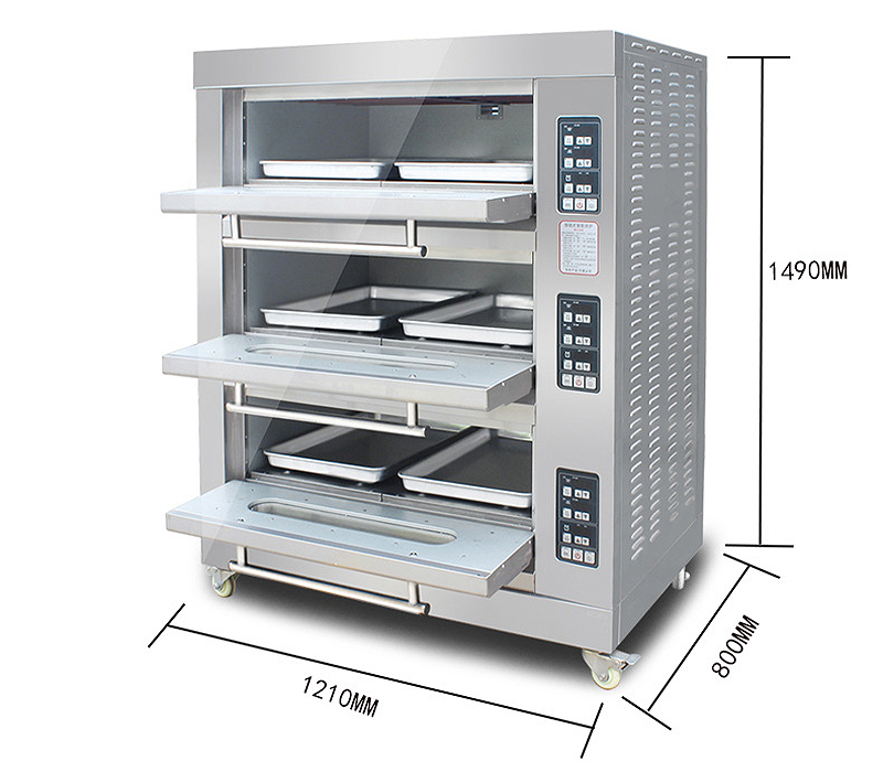  Commercial Triple Deck Oven Cake Mooncake Pizza Large