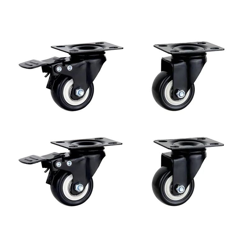  Casters PU Wheels Heavy Duty 2" Casters Set of 4 with Brake