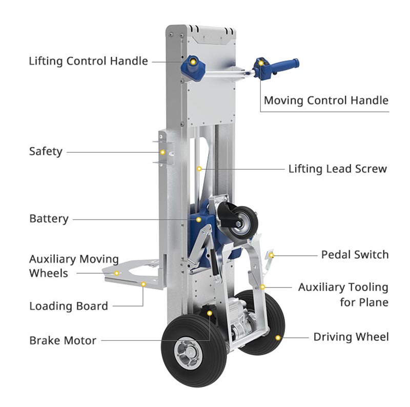  Manual Machinery Mover Electric Hand Trolleys Lifter 3 Wheel