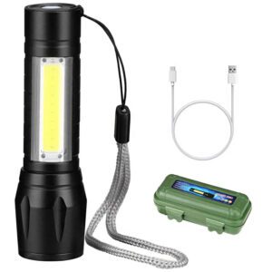  Ultra Bright Mini Flashlight Zoomable Portable USB Lamp