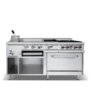Commercial Gas Range Restaurant Cooking Equipment 72" Commercial Gas Range 4 burner & Griddle/Salamander &Gharbroiler and Fryer