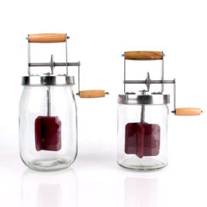 1500ml 1000ml zangola per burro in vetro fatta in casa barattolo per miscelatore per burro manovella manuale testa in acciaio inossidabile