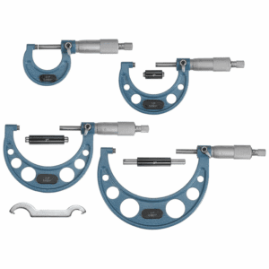 Micrometer Set With Carbide Tip For Precision Outside Diameter Measurement, 3 Pieces, 4 Pieces, 6 Pieces, 0.0001 Inch Accuracy, Ratchet Stop Standard, Suitable For Vehicles